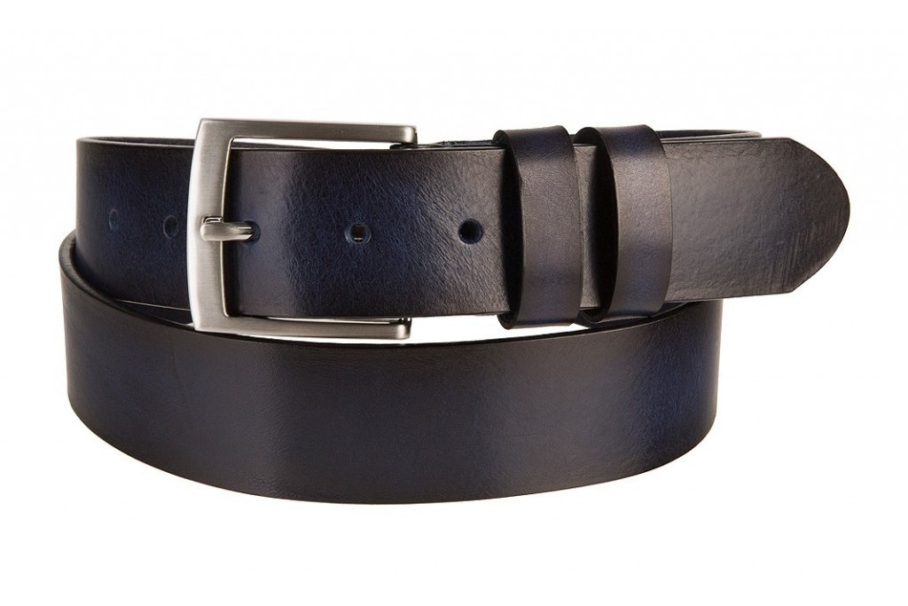 HAND AIRBRUSHED ITALIAN FULL GRAIN LEATHER CASUAL BELT NAVY