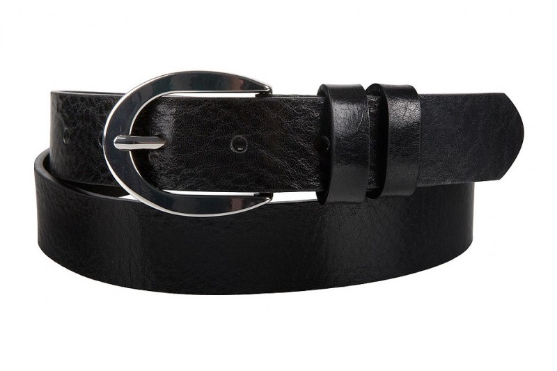 ITALIAN FULL GRAIN LEATHER WOMEN BELT BLACK