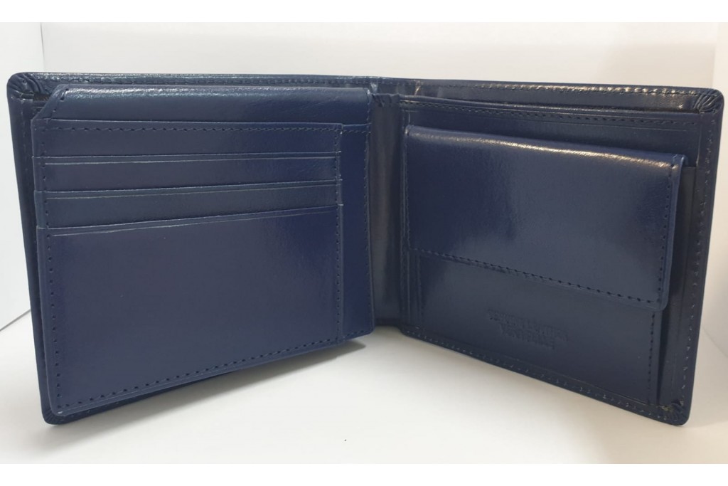 LUXURY ITALIAN LEATHER WALLET NAVY