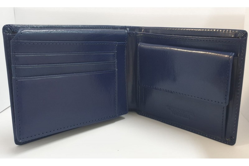 LUXURY ITALIAN LEATHER WALLET NAVY