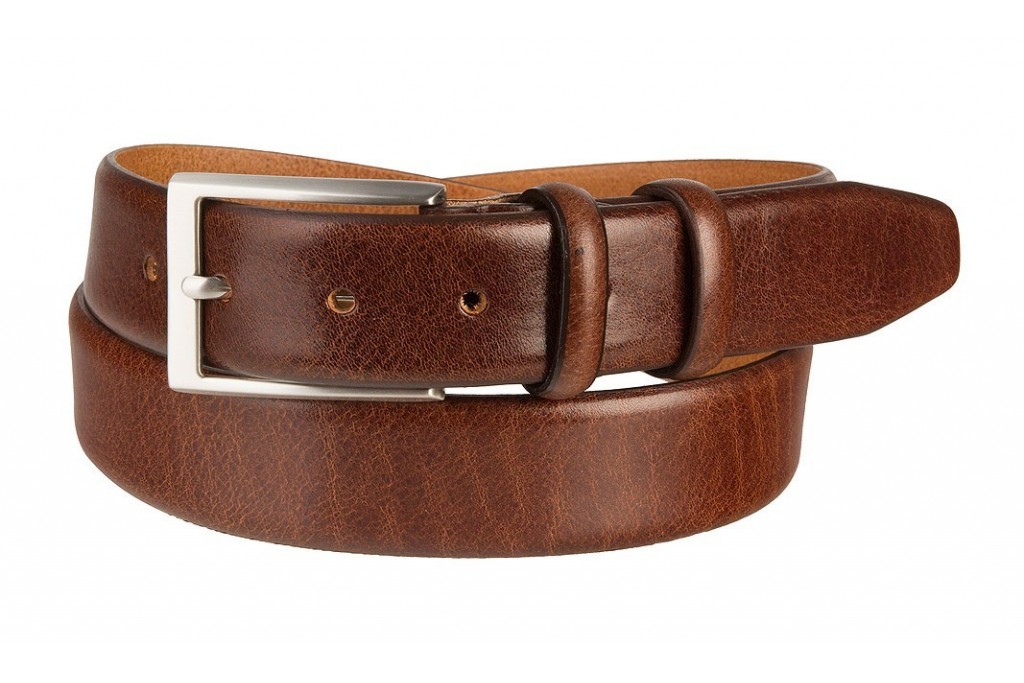 Men's Italian Leather Belt Full Grain Brown Woven 1 Wide Size 40