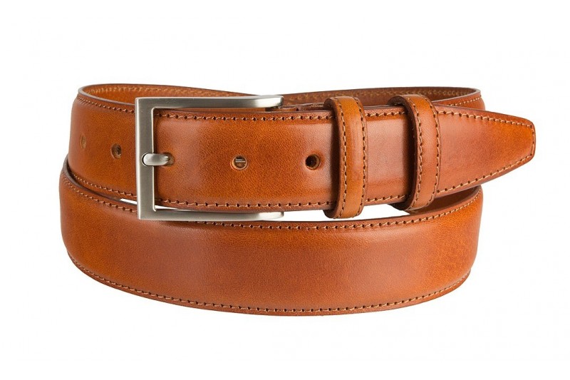 Italian Full Grain Leather Classic Belt, Full Grain Calfskin Leather Belt